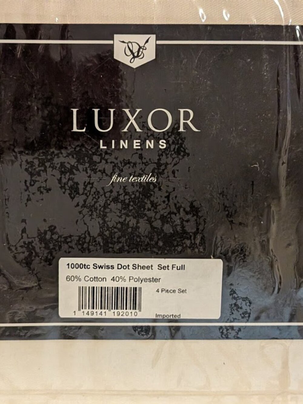 NWT Luxor Linens 1000tc Swiss Dot Pattern Full Sheet Set